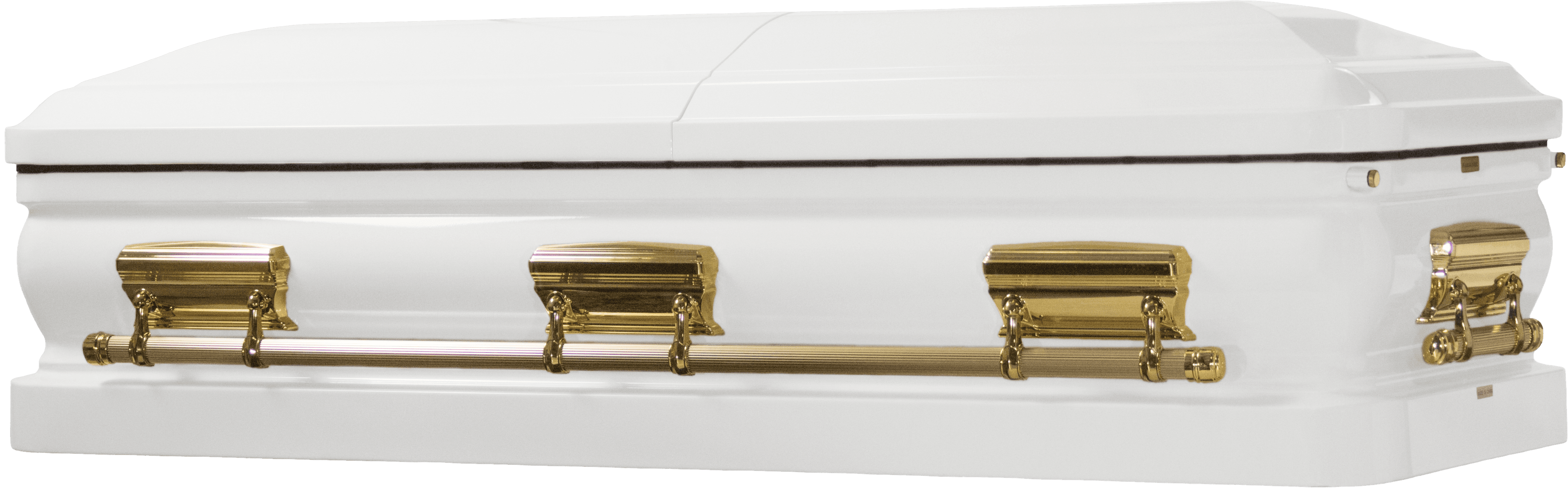 Eternal Pearl 18-gauge steel casket closed long back view