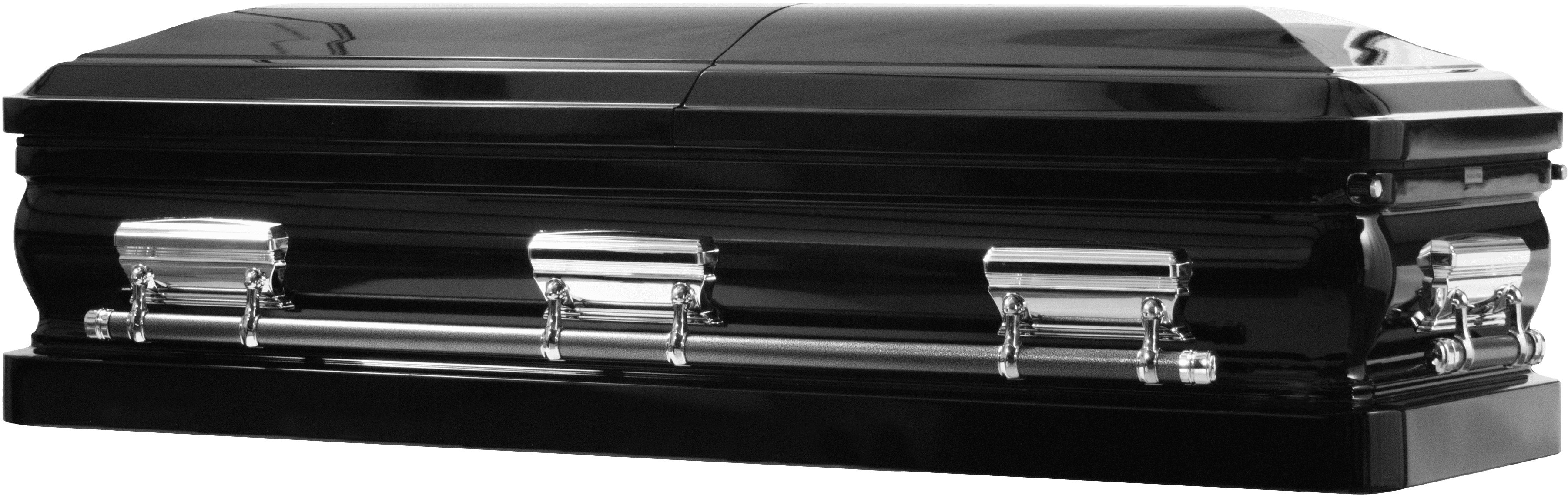 Onyx 18-gauge steel casket closed long back view
